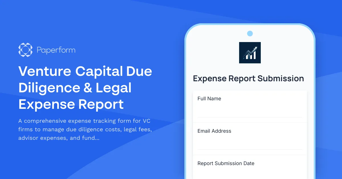 Venture Capital Due Diligence & Legal Expense Report