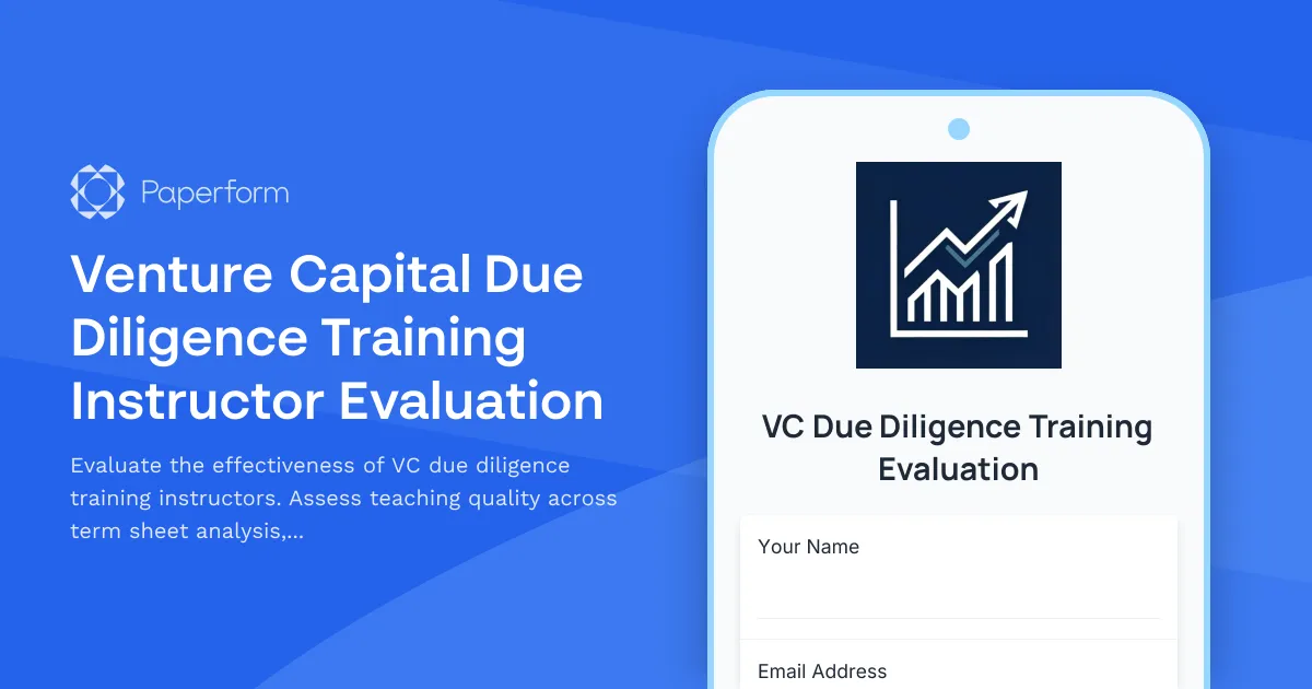 Venture Capital Due Diligence Training Instructor Evaluation