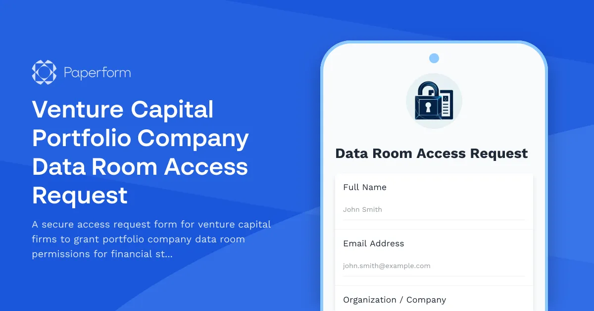 Venture Capital Portfolio Company Data Room Access Request