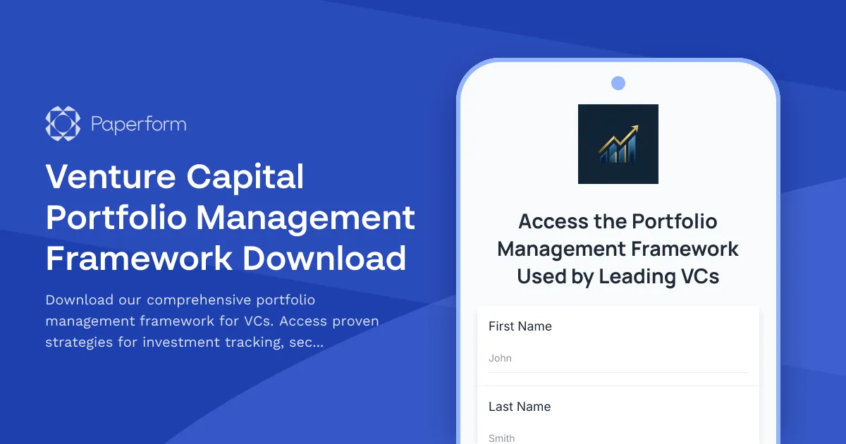 Venture Capital Portfolio Management Framework Download