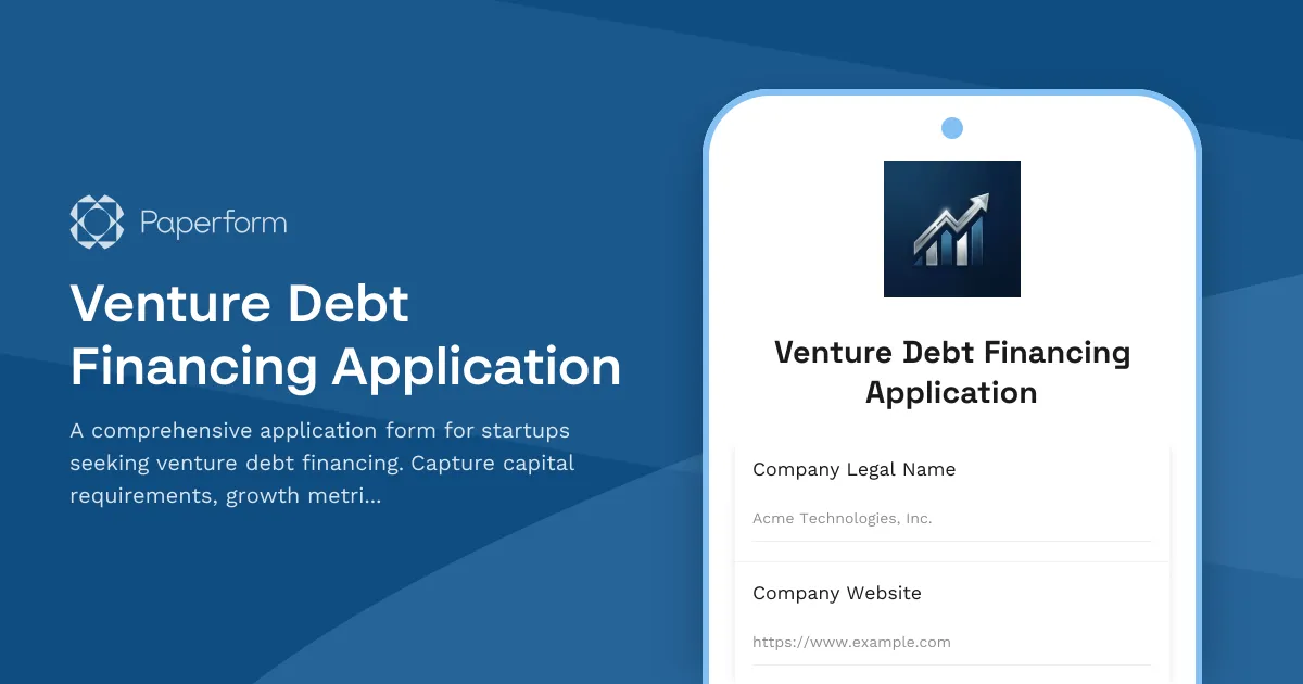Venture Debt Financing Application