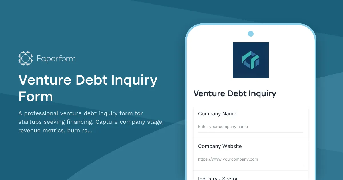 Venture Debt Inquiry Form
