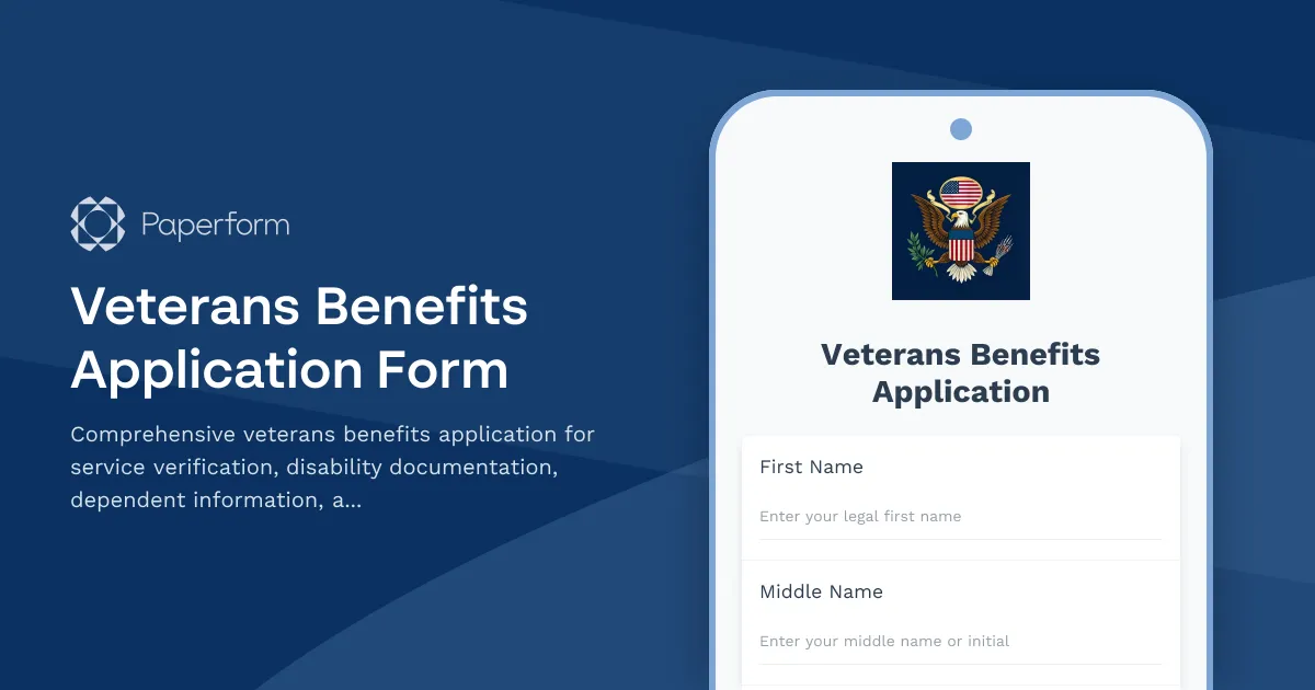 Veterans Benefits Application Form