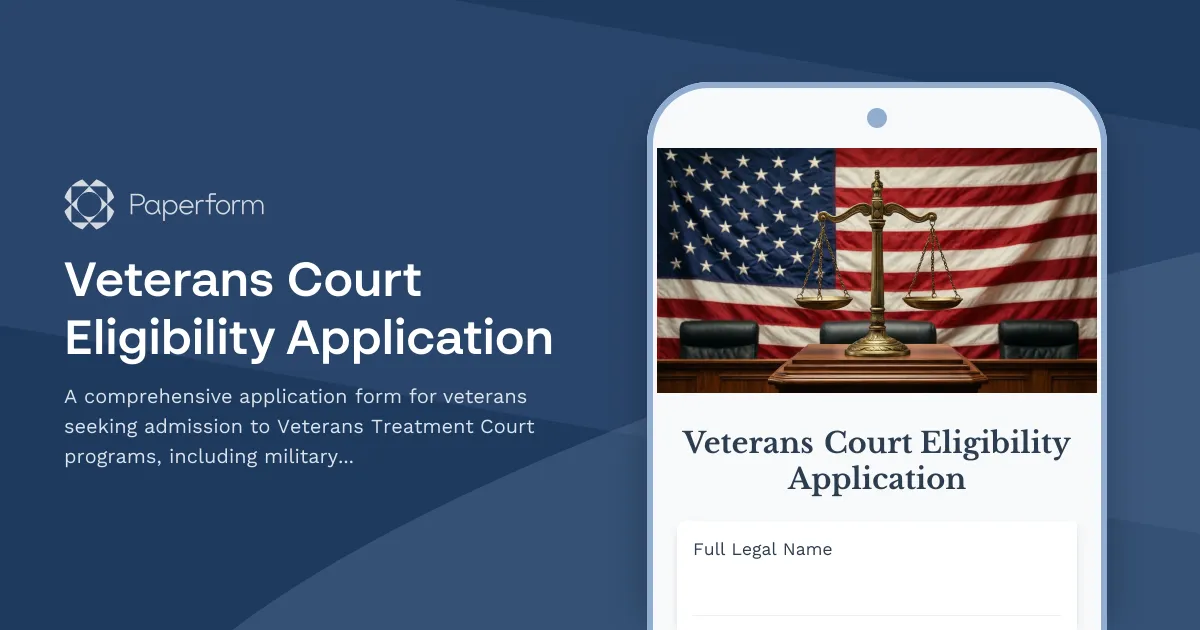 Veterans Court Eligibility Application