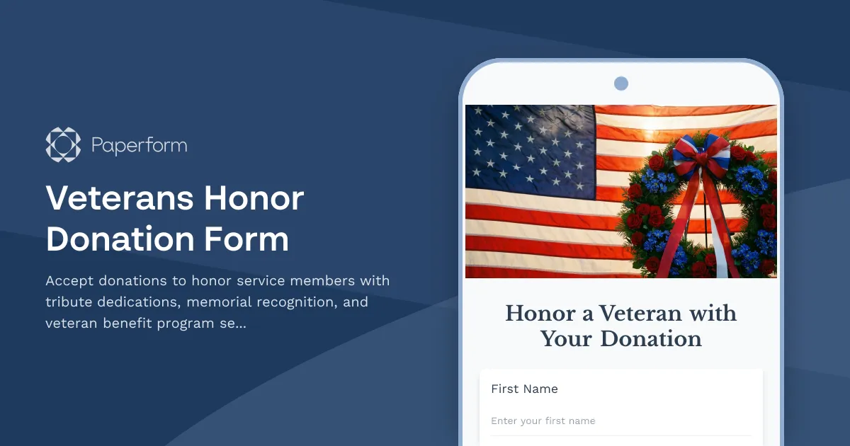 Veterans Honor Donation Form