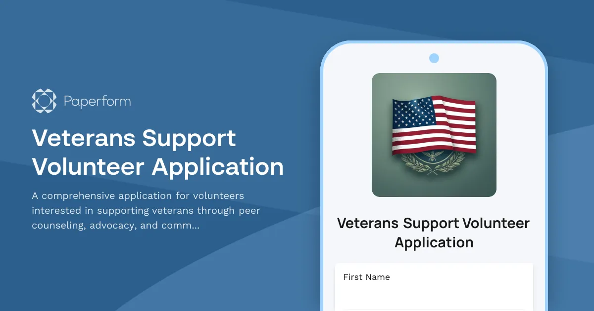 Veterans Support Volunteer Application