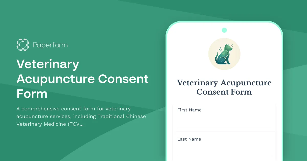 Veterinary Acupuncture Consent Form
