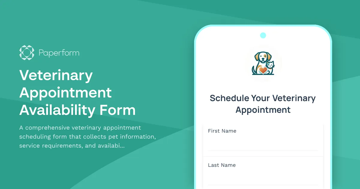 Veterinary Appointment Availability Form