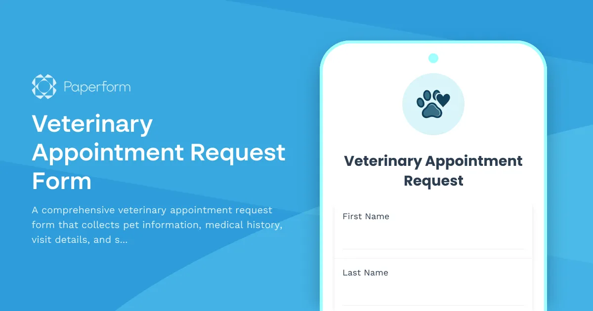 Veterinary Appointment Request Form