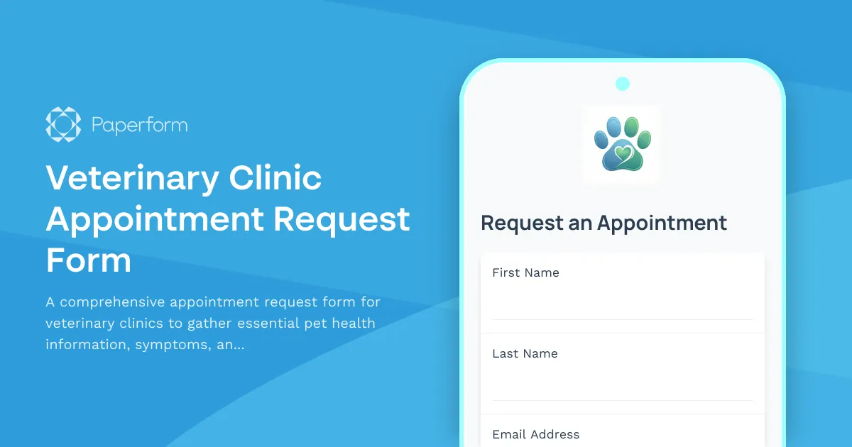 Veterinary Clinic Appointment Request Form