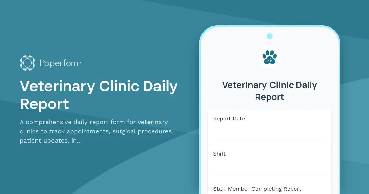 Veterinary Clinic Daily Report
