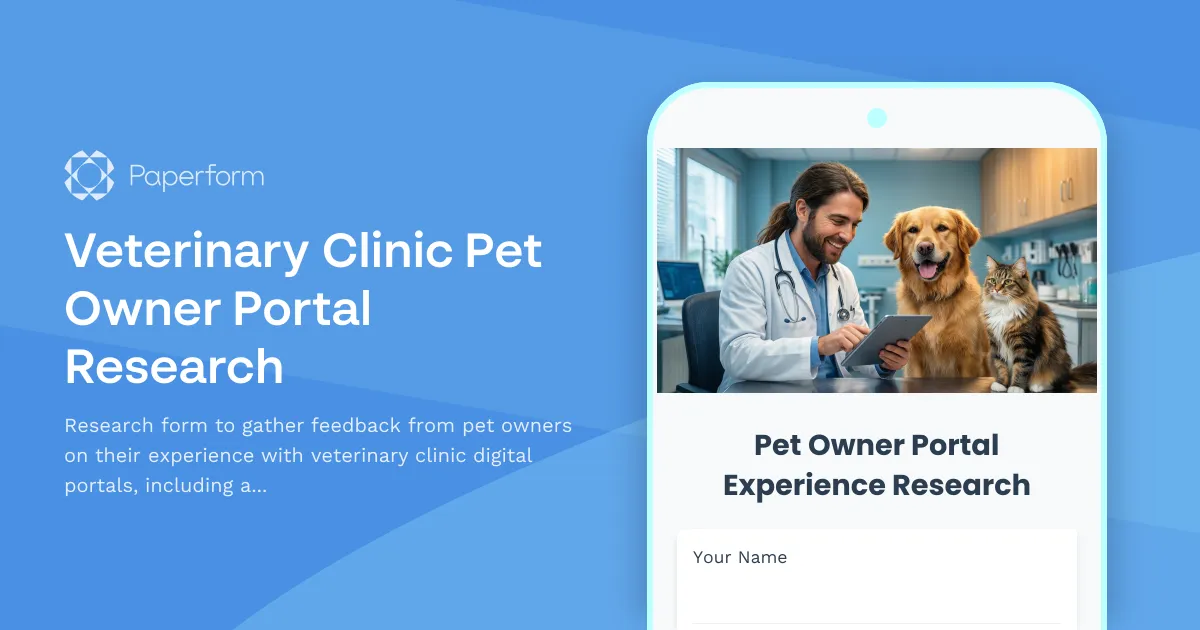 Veterinary Clinic Pet Owner Portal Research