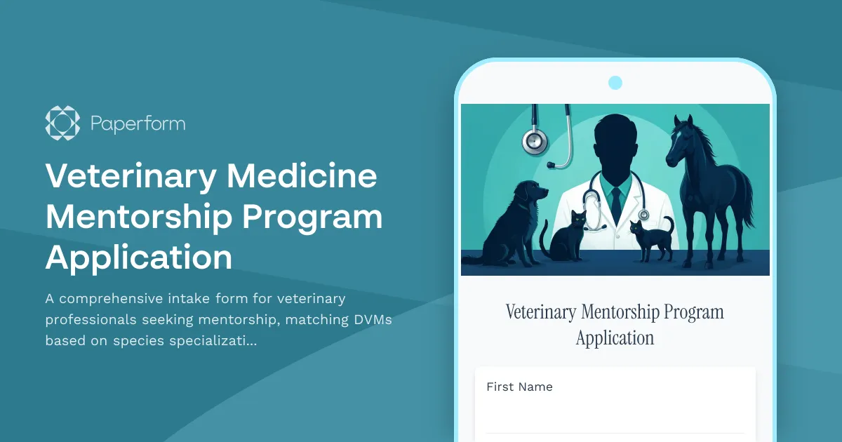 Veterinary Medicine Mentorship Program Application