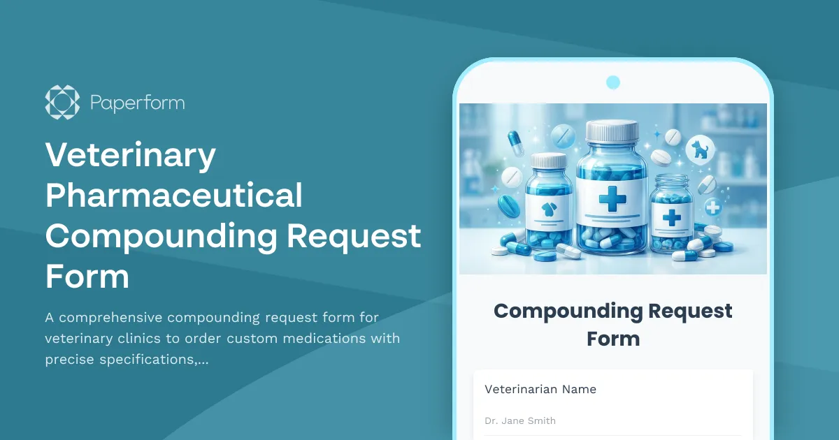 Veterinary Pharmaceutical Compounding Request Form