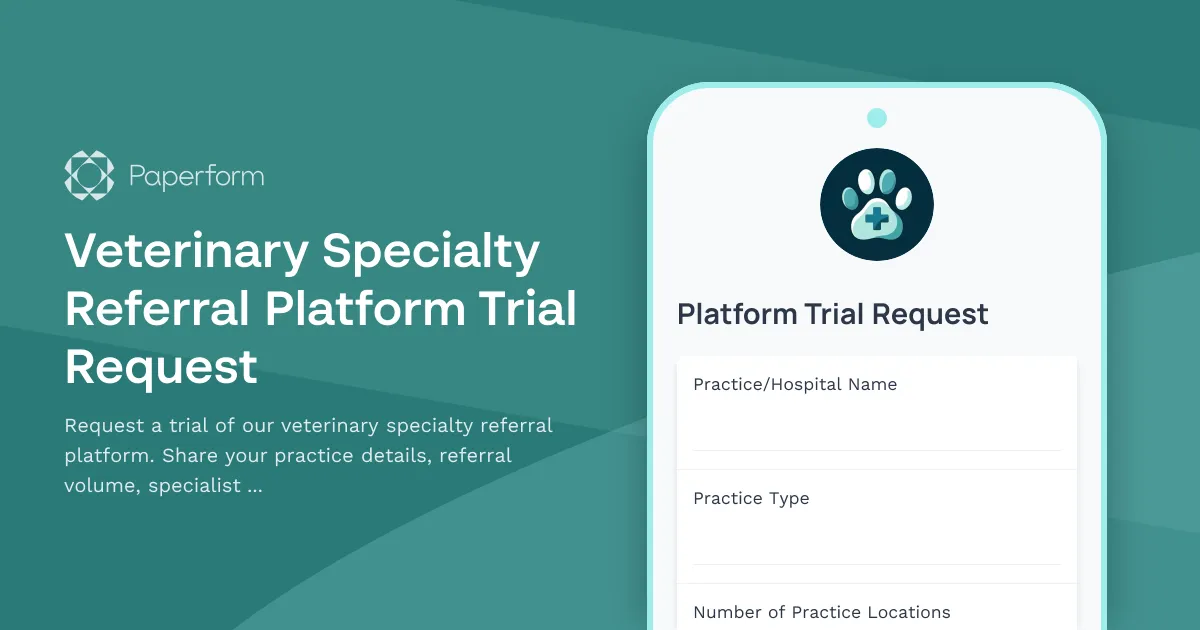 Veterinary Specialty Referral Platform Trial Request