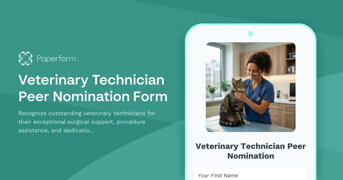 Veterinary Technician Peer Nomination Form