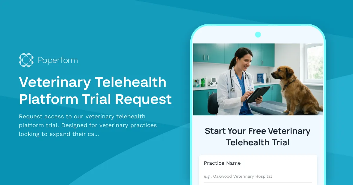 Veterinary Telehealth Platform Trial Request