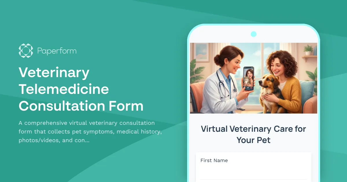 Veterinary Telemedicine Consultation Form