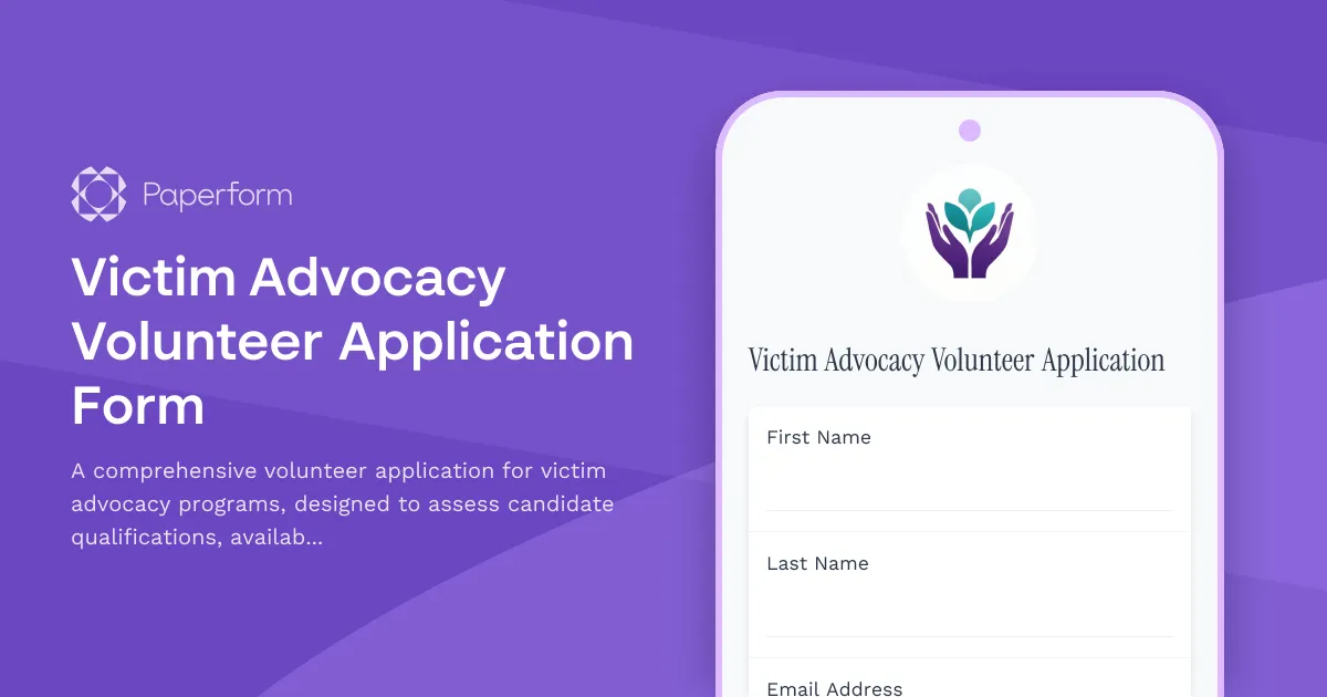Victim Advocacy Volunteer Application Form