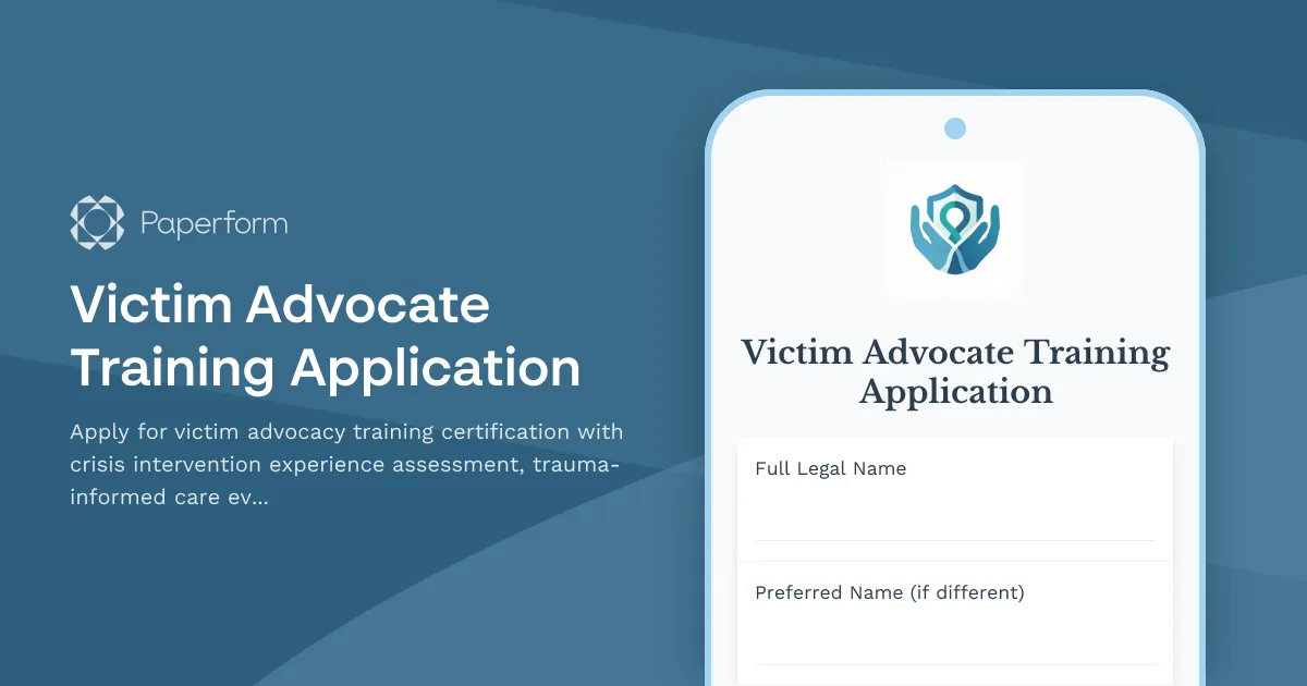 Victim Advocate Training Application