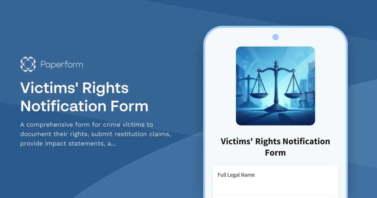 Victims' Rights Notification Form