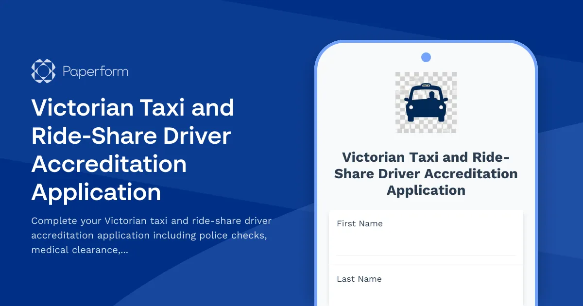 Victorian Taxi and Ride-Share Driver Accreditation Application