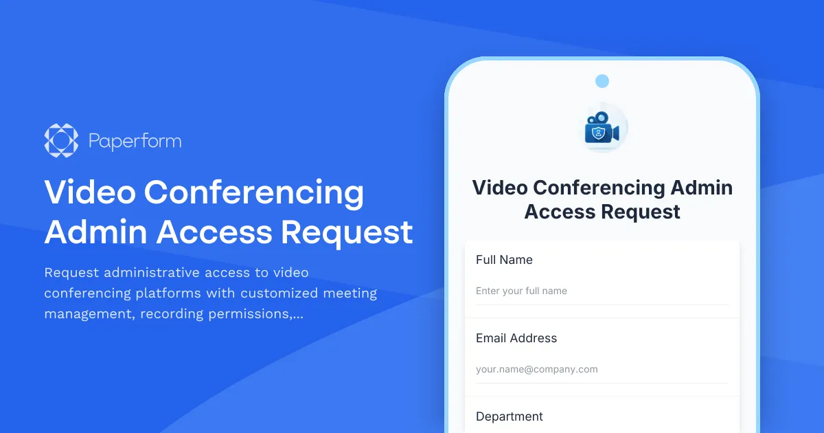 Video Conferencing Admin Access Request