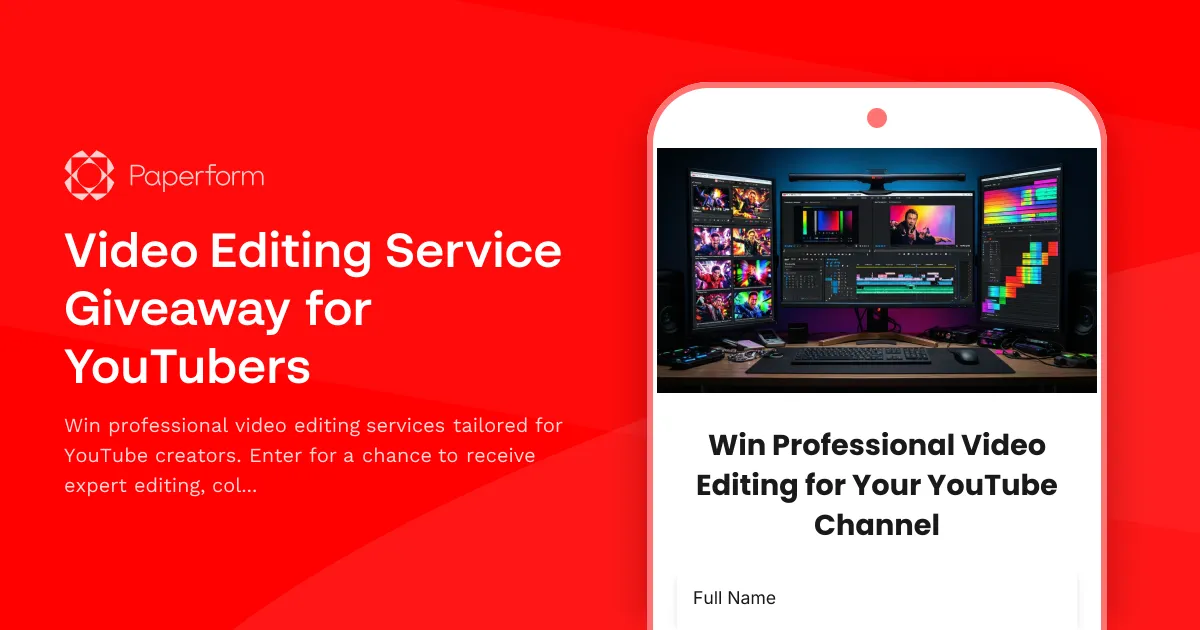 Video Editing Service Giveaway for YouTubers