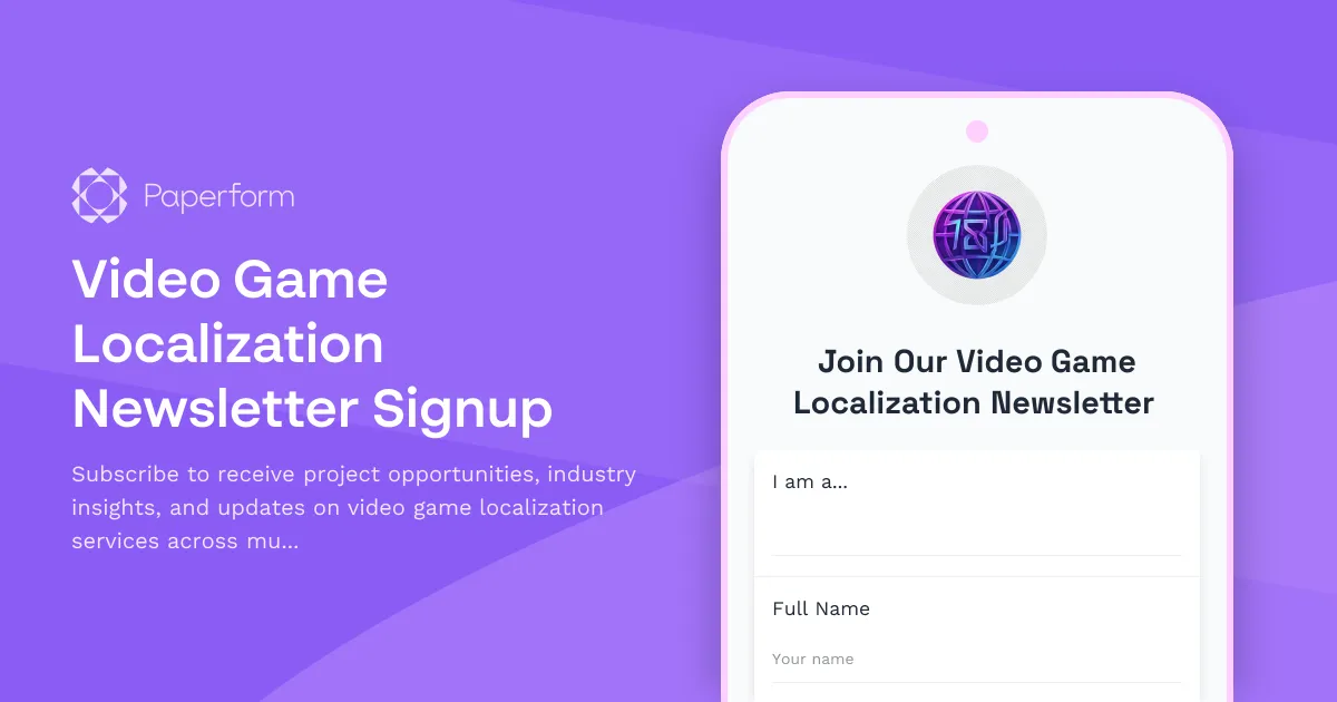 Video Game Localization Newsletter Signup