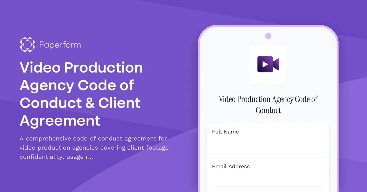 Video Production Agency Code of Conduct & Client Agreement