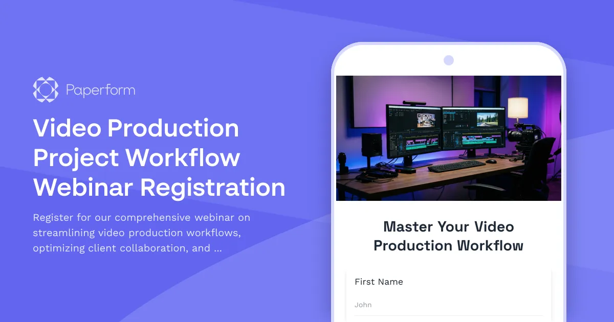 Video Production Project Workflow Webinar Registration
