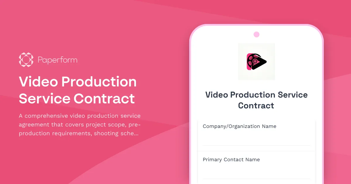 Video Production Service Contract