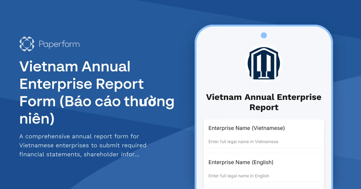Vietnam Annual Enterprise Report Form (Báo cáo thường niên)