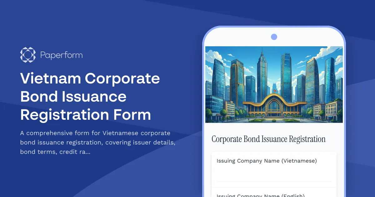 Vietnam Corporate Bond Issuance Registration Form
