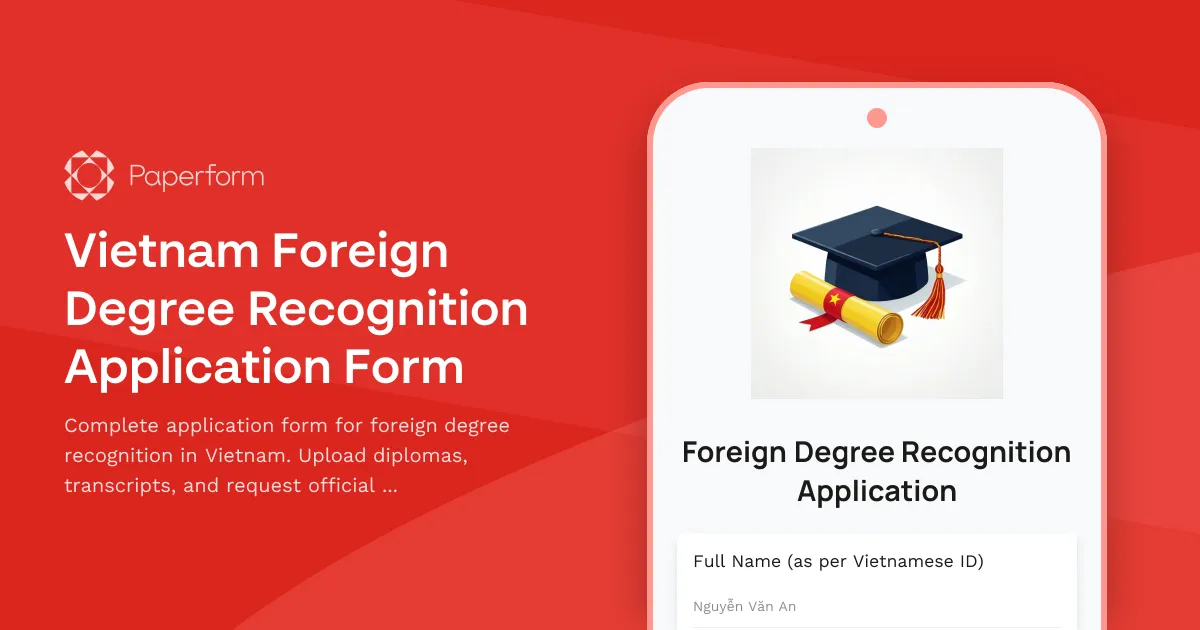 Vietnam Foreign Degree Recognition Application Form