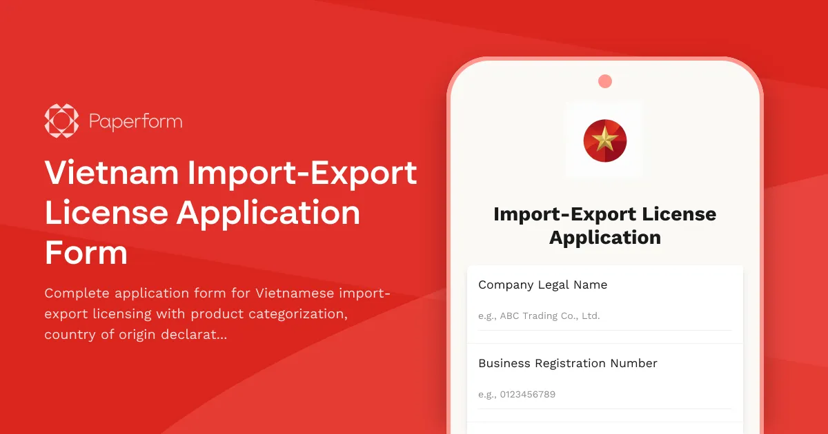 Vietnam Import-Export License Application Form