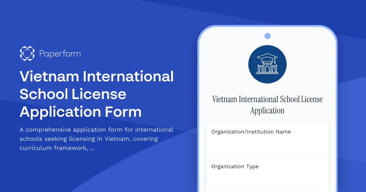 Vietnam International School License Application Form