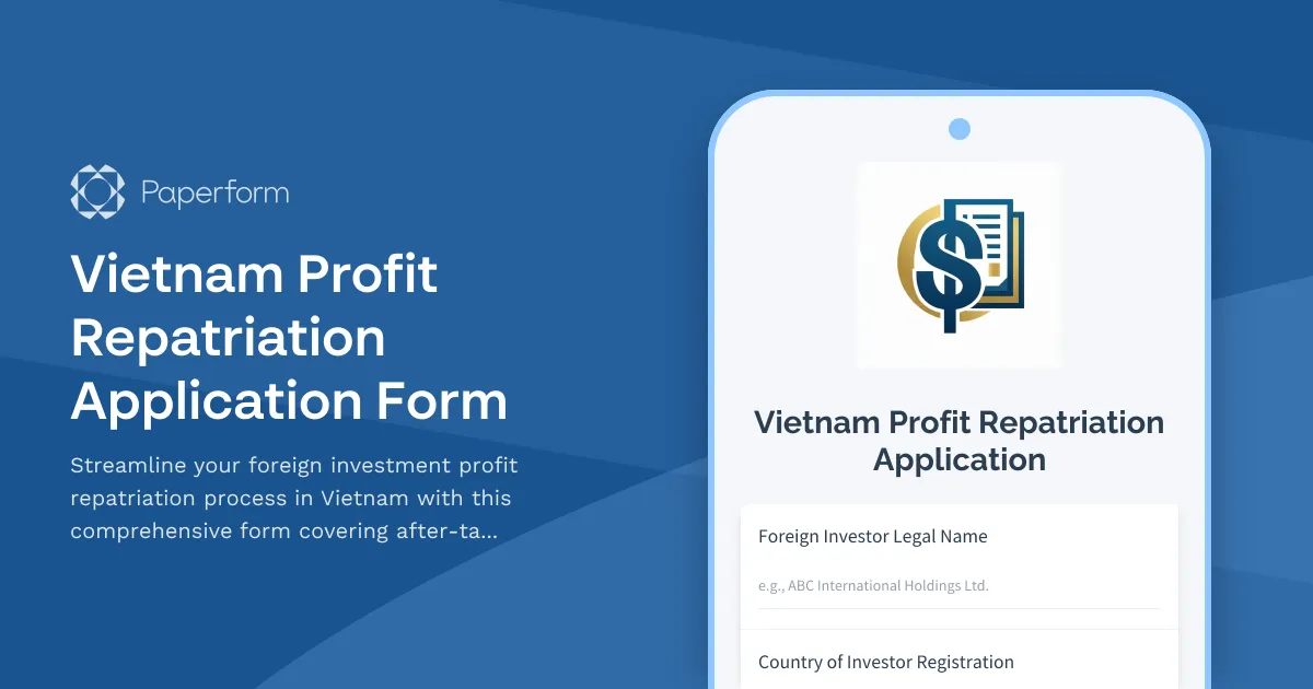 Vietnam Profit Repatriation Application Form