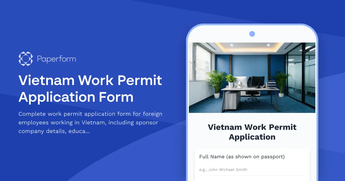 Vietnam Work Permit Application Form