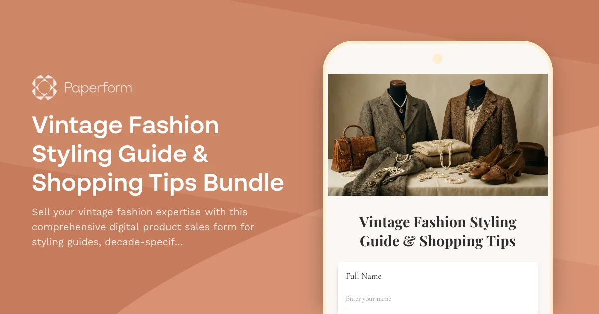 Vintage Fashion Styling Guide & Shopping Tips Bundle