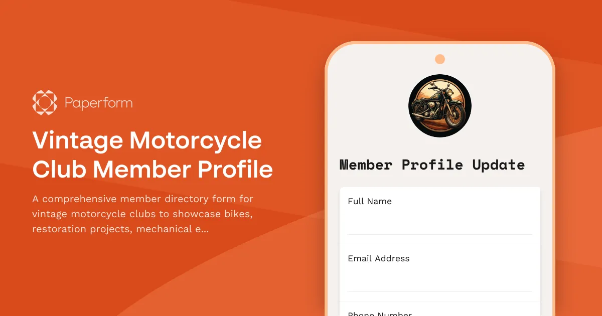 Vintage Motorcycle Club Member Profile
