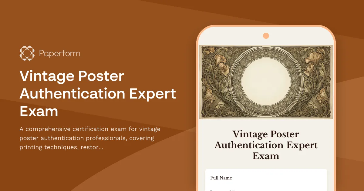 Vintage Poster Authentication Expert Exam