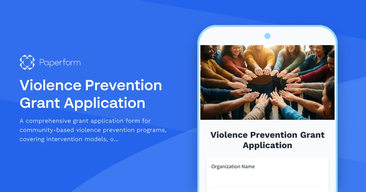 Violence Prevention Grant Application