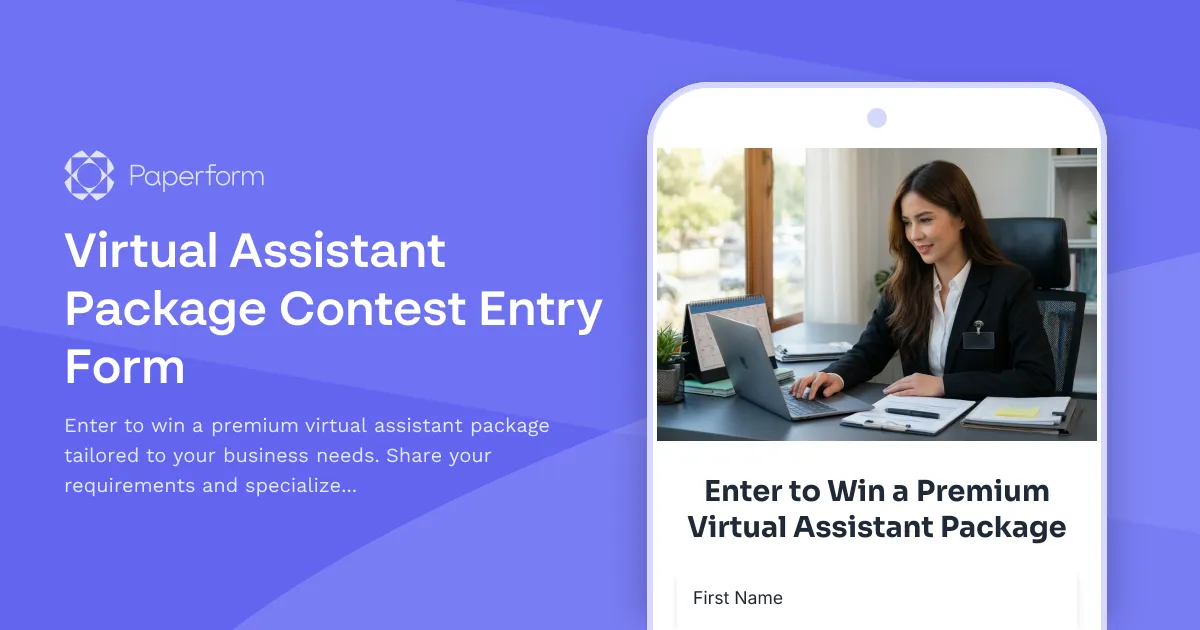 Virtual Assistant Package Contest Entry Form