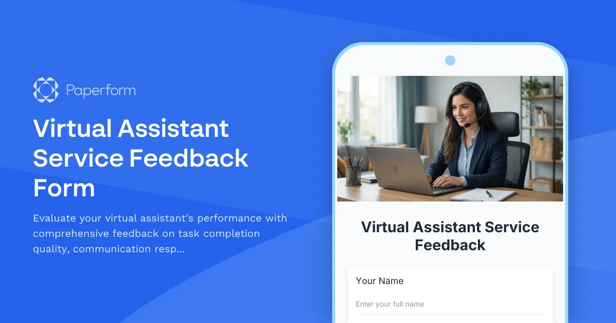 Virtual Assistant Service Feedback Form