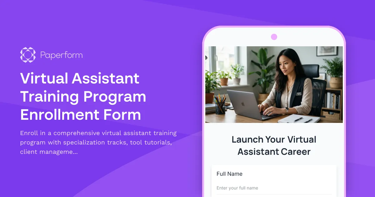 Virtual Assistant Training Program Enrollment Form