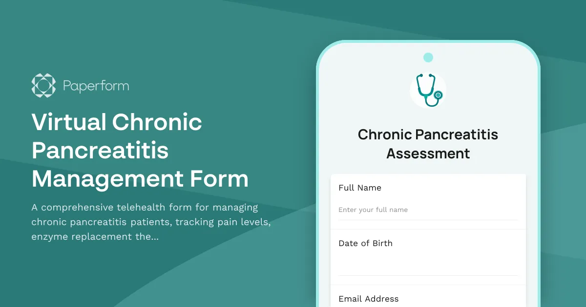 Virtual Chronic Pancreatitis Management Form