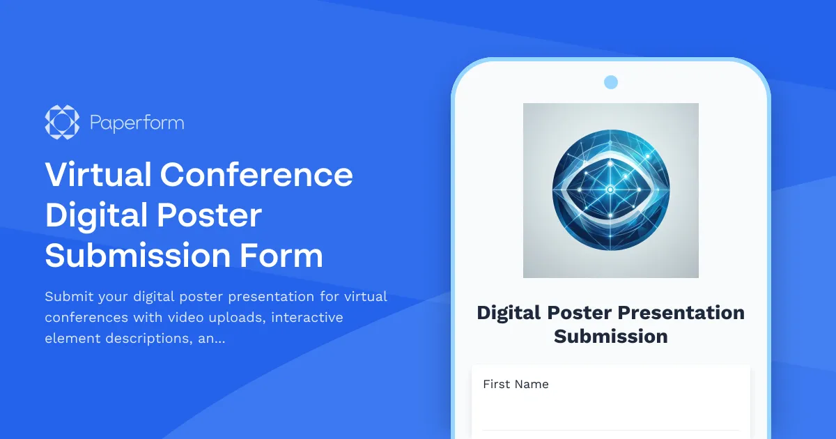 Virtual Conference Digital Poster Submission Form