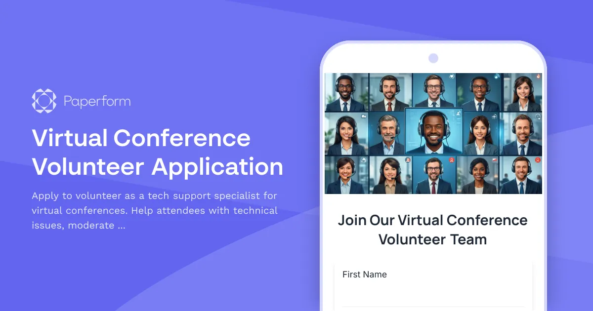 Virtual Conference Volunteer Application