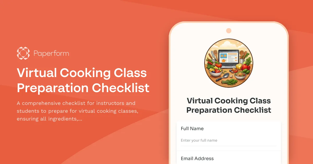 Virtual Cooking Class Preparation Checklist